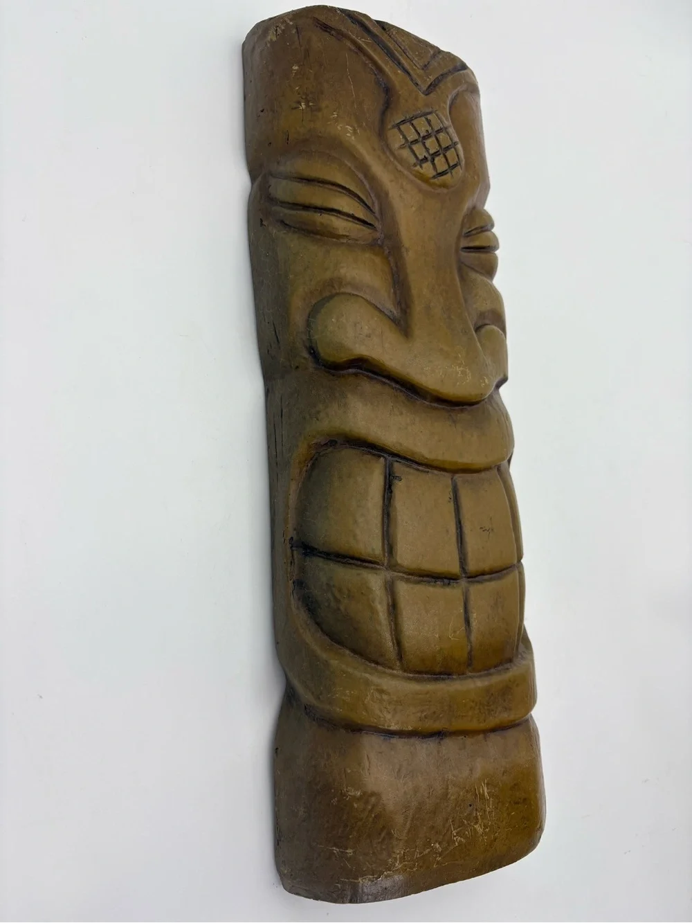 Vintage Heavy Tiki Face Wall Art - Brown